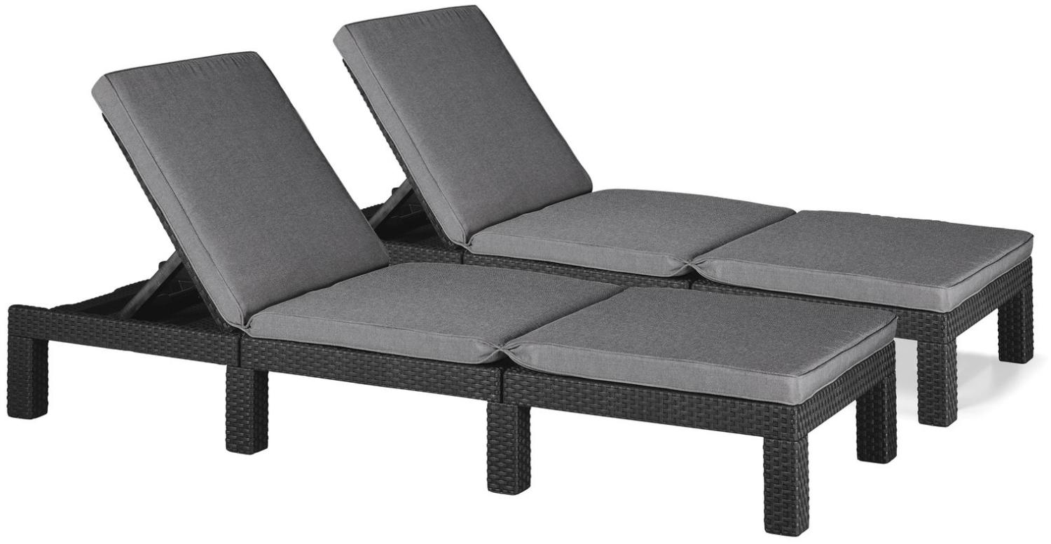 Allibert Sonnenliege Daytona anthrazit 2 Pack - Rattanoptik, wetterfest, Garten, Outdoor Bild 1