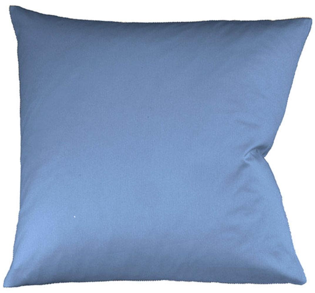 Fleuresse Mako-Satin-Kissenbezug uni colours 6073 denim Größe 40x40 cm Bild 1