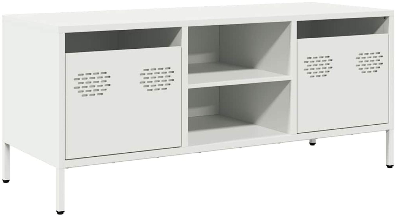 vidaXL TV-Schrank Weiß 101,5x39x43,5 cm Kaltgewalzter Stahl 851303 Bild 1