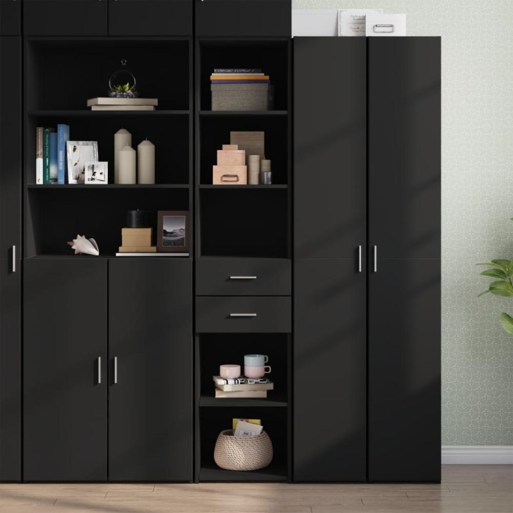 vidaXL Highboard Schwarz 40x42,5x185 cm Holzwerkstoff 3281442 Bild 1