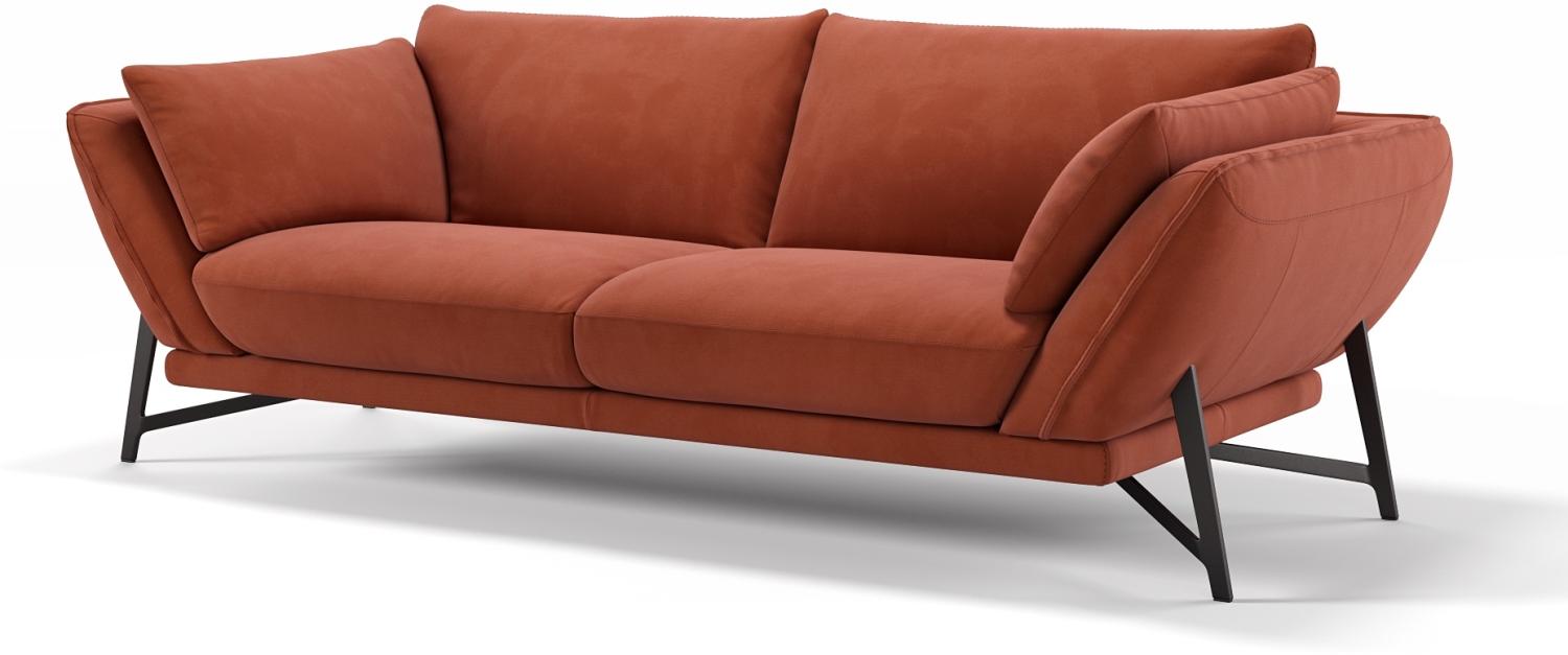 Sofanella Dreisitzer ESTELLA Stoffsofa Stoff Einzelsofa in Cognac M: 226 Breite x 99 Tiefe Bild 1