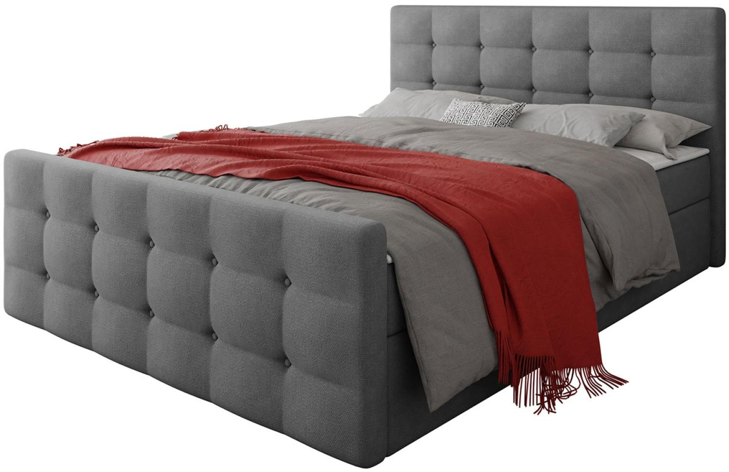 Mirjan24 Boxspringbett Ziton 1 , Grau, 140 x 200 cm Bild 1