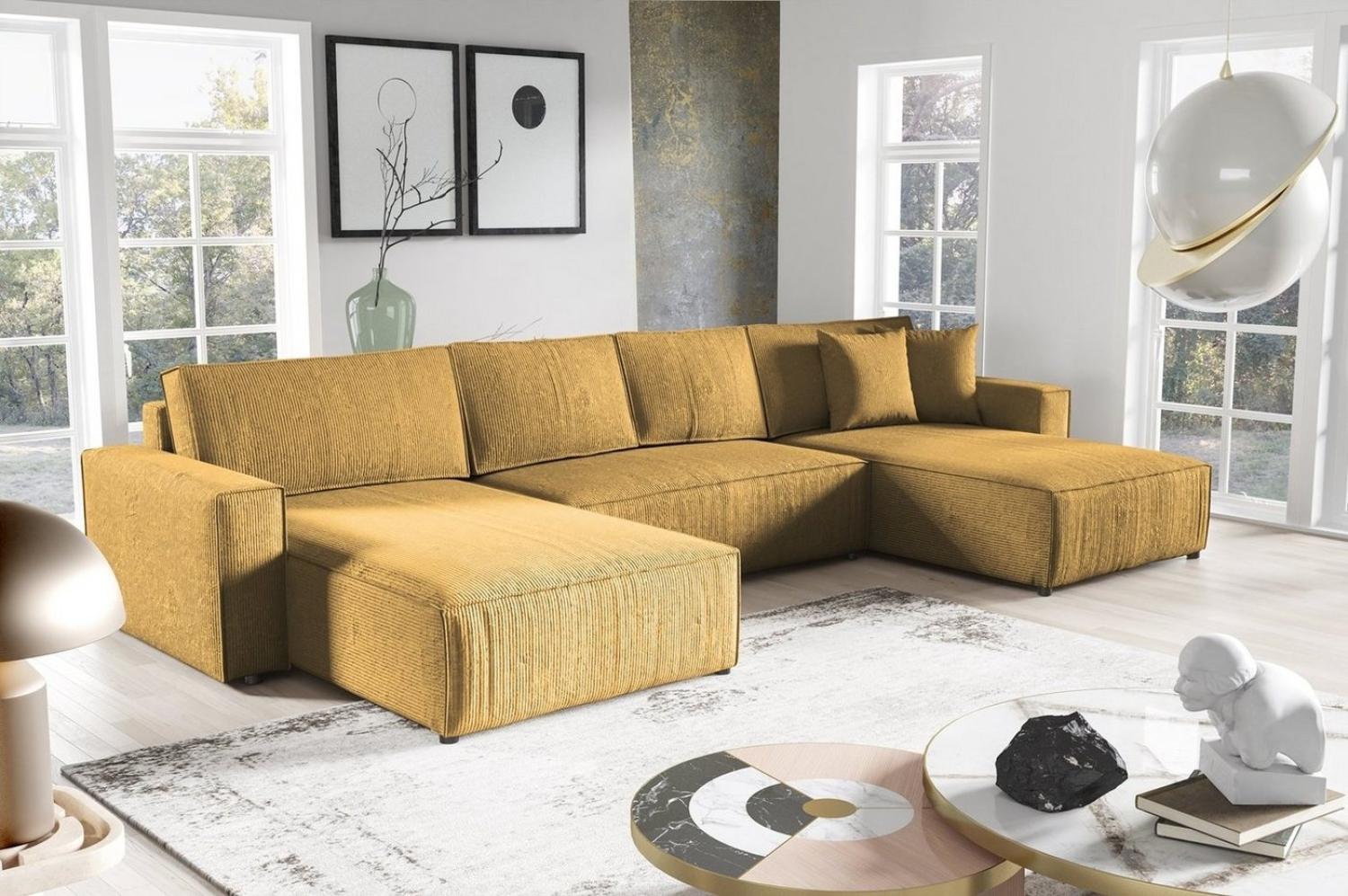 Beautysofa Ecksofa Parys U Lieferung beinhaltet die Einbringung in die Wohnung, mit Schlaffunktion, Bettkasten, u-förmig Ecke, 390 cm Polsterecke XXL, universelle Ottomane Bild 1