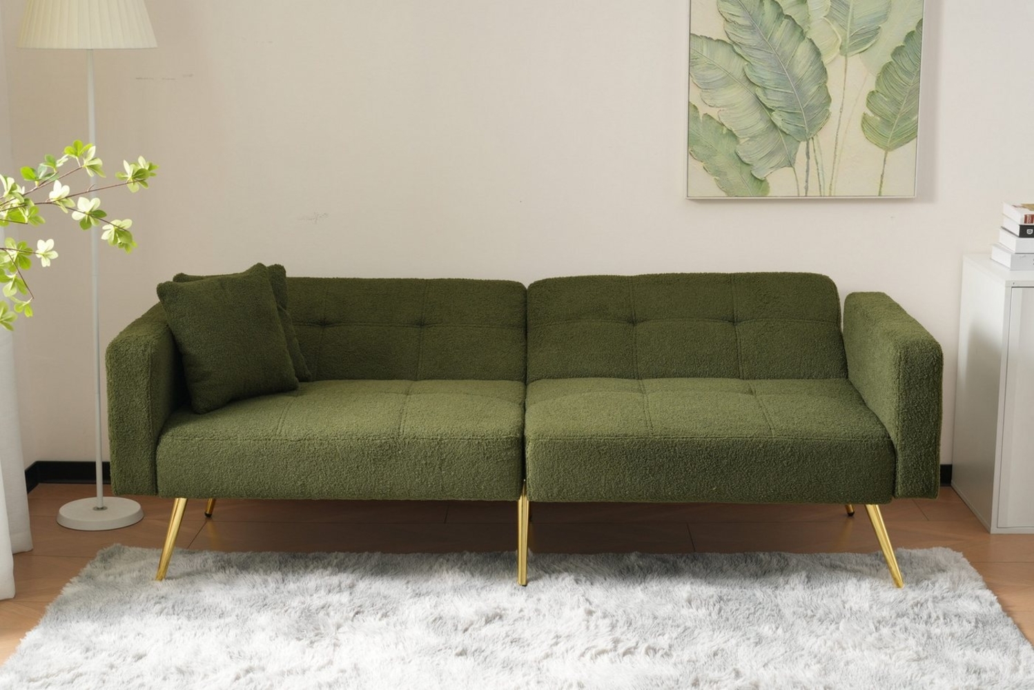 OKWISH Schlafsofa mit Bettfunktion, Bettsofa,Klappsofa,Gästebett, verstellbarem Winkel Bild 1