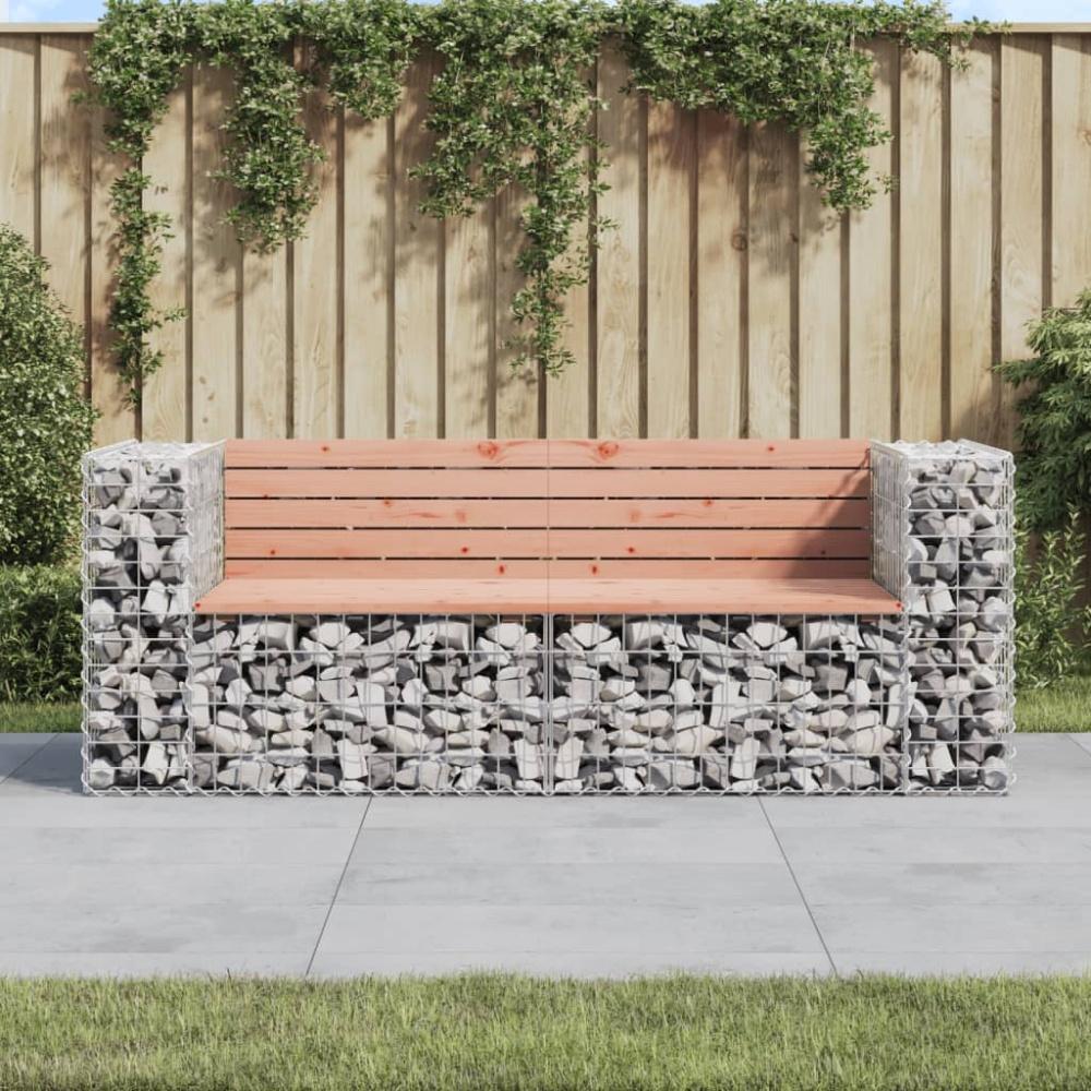 vidaXL Gartenbank aus Gabionen 184x71x65,5 cm Massivholz Douglasie 3196237 Bild 1