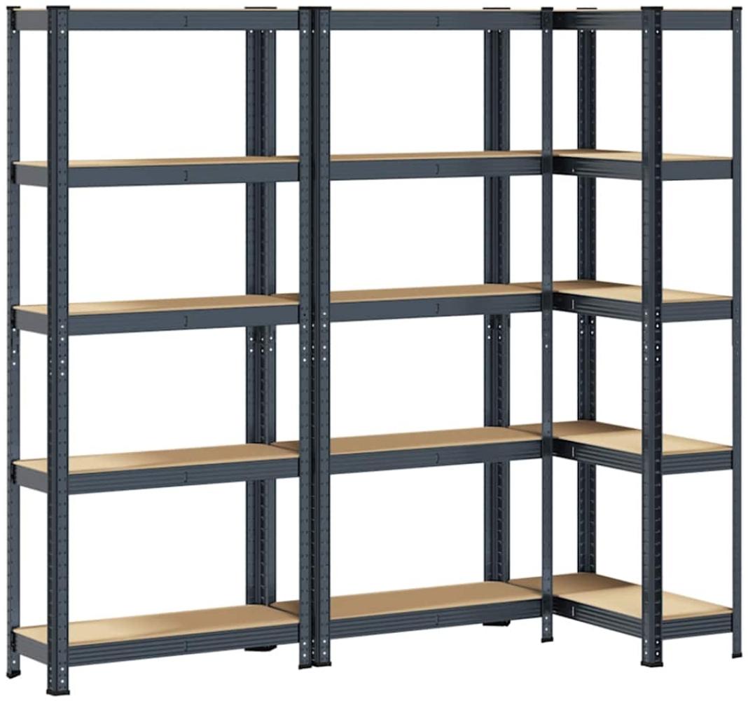 vidaXL Lagerregale mit 5 Böden 3 Stk. Anthrazit Stahl & Holzwerkstoff 4016943 Bild 1