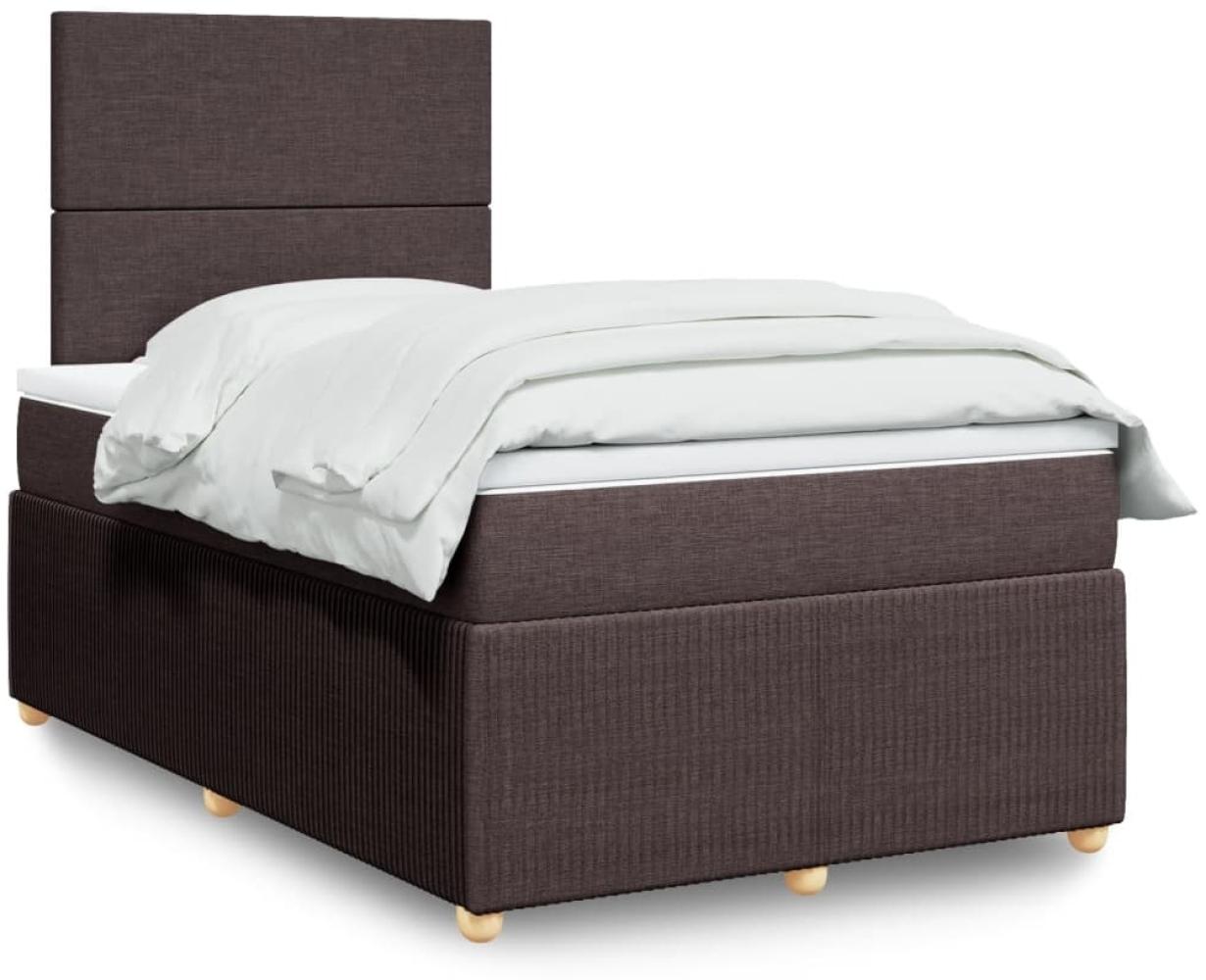 vidaXL Boxspringbett mit Matratze Dunkelbraun 120x200 cm Stoff 3294319 Bild 1