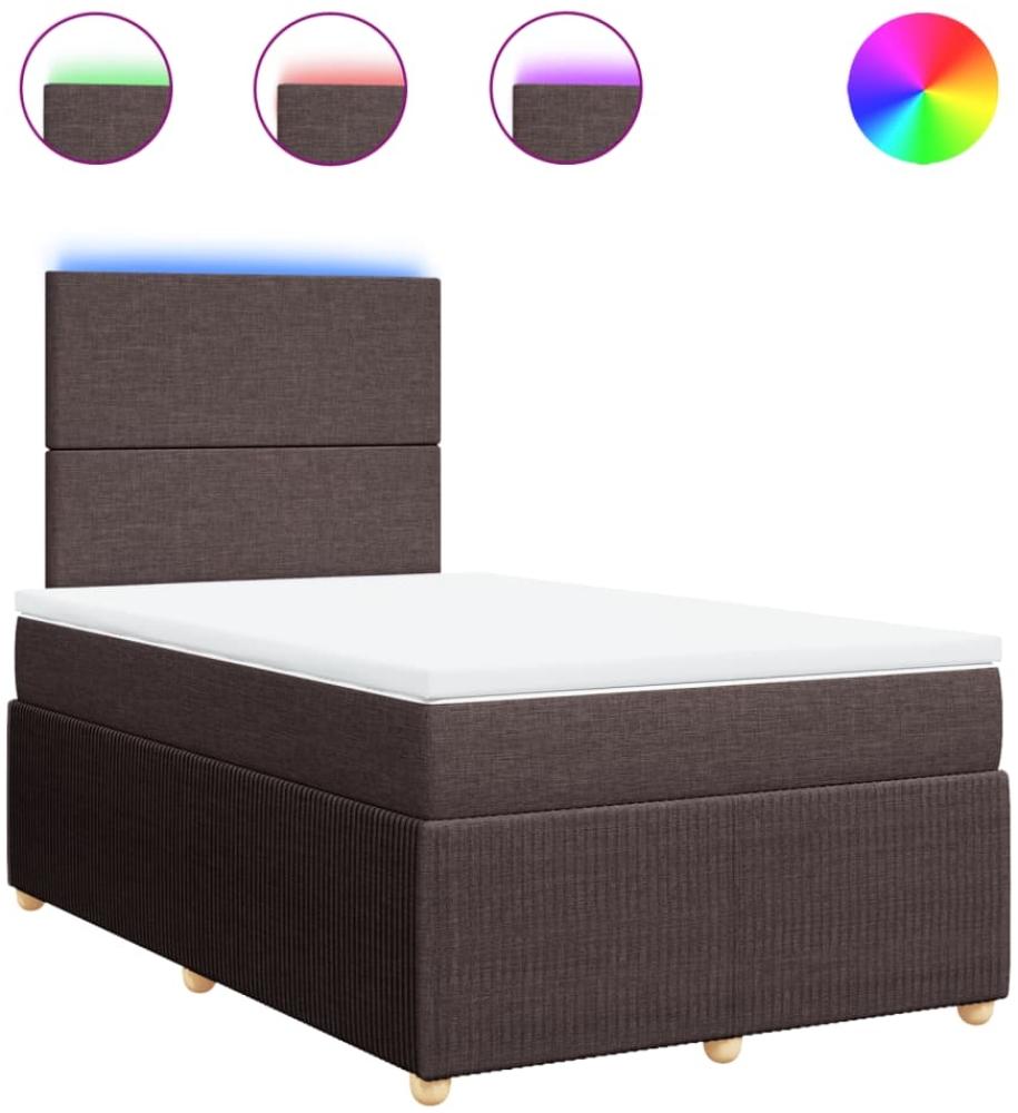 vidaXL Boxspringbett mit Matratze Dunkelbraun 120x200 cm Stoff 3294319 Bild 1