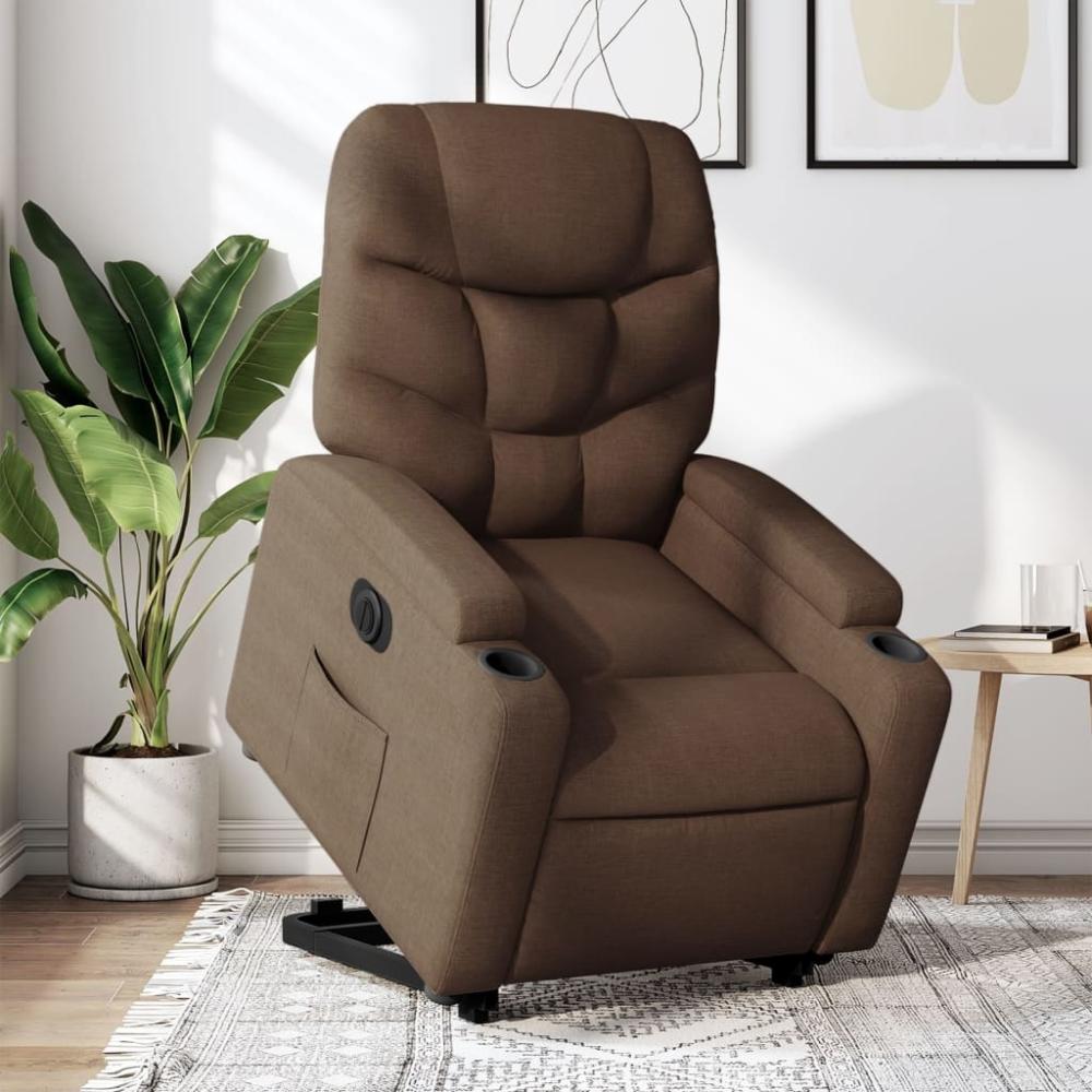 vidaXL Relaxsessel mit Aufstehhilfe Elektrisch Braun Stoff 3204624 Bild 1