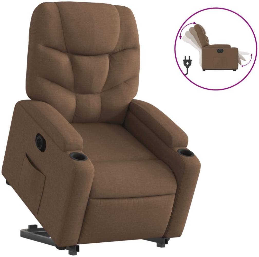 vidaXL Relaxsessel mit Aufstehhilfe Elektrisch Braun Stoff 3204624 Bild 1