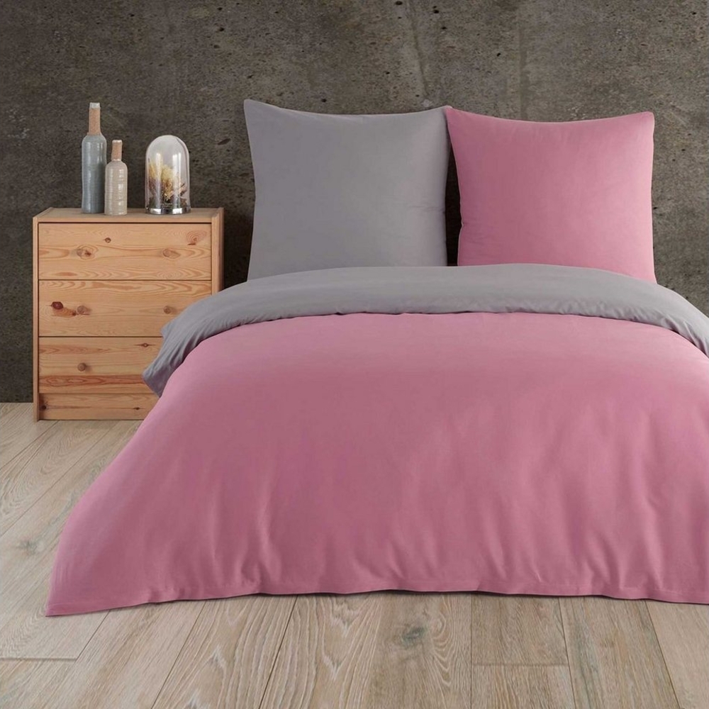 Buymax Bettwäsche Wendebettwäsche, Renforcé, 2 teilig, Premium 100% Baumwolle Bettbezug-Set 155x220 cm mit Reißverschluss Bild 1