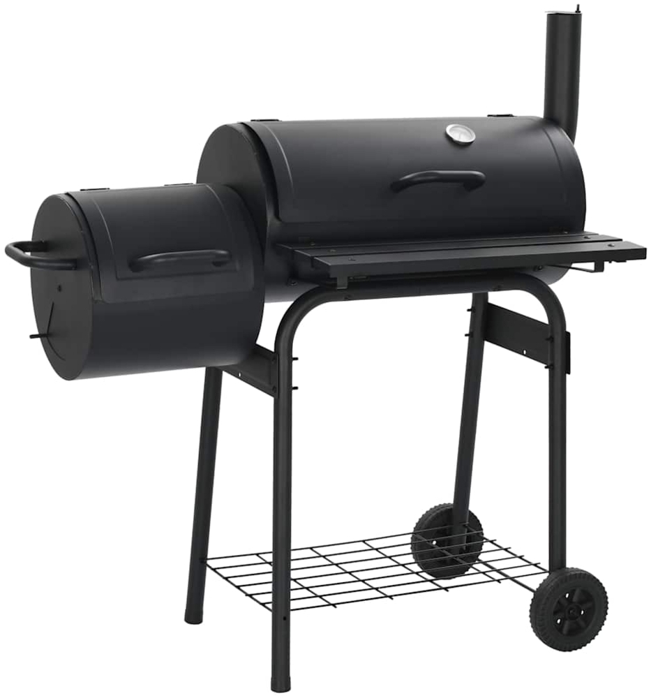 vidaXL Holzkohlegrill Barbecue Smoker, Stahl Schwarz, 103 x 60 x 113 cm Bild 1