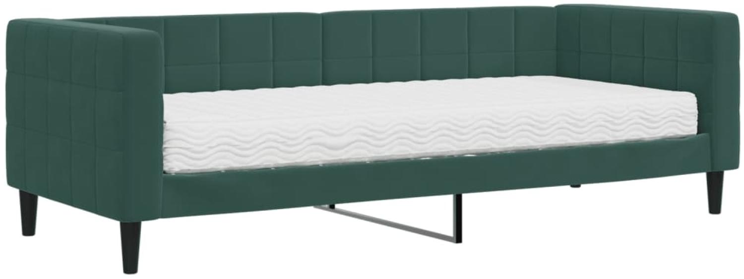 vidaXL Tagesbett mit Matratze Dunkelgrün 80x200 cm Samt 3196662 Bild 1