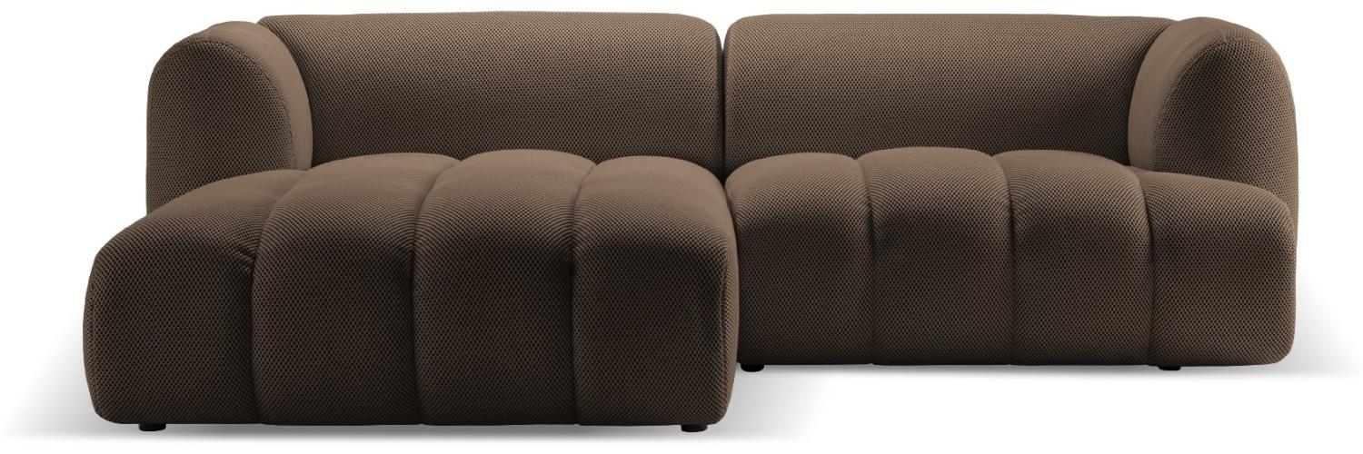 Micadoni Modulares Ecksofa Harry 3-Sitzer Links 3D-Stoff Braun Bild 1