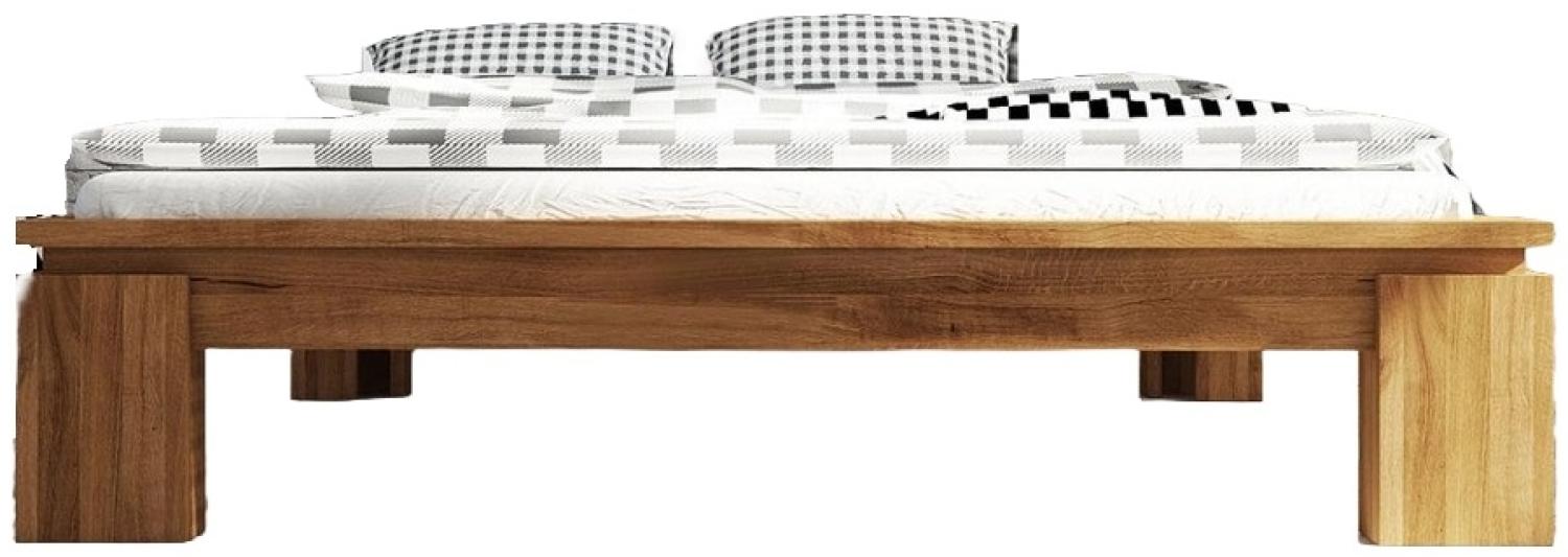 Bett Tinci 4 in 90x200 cm aus Wildeiche massiv ohne Holzkopfteil Bild 1