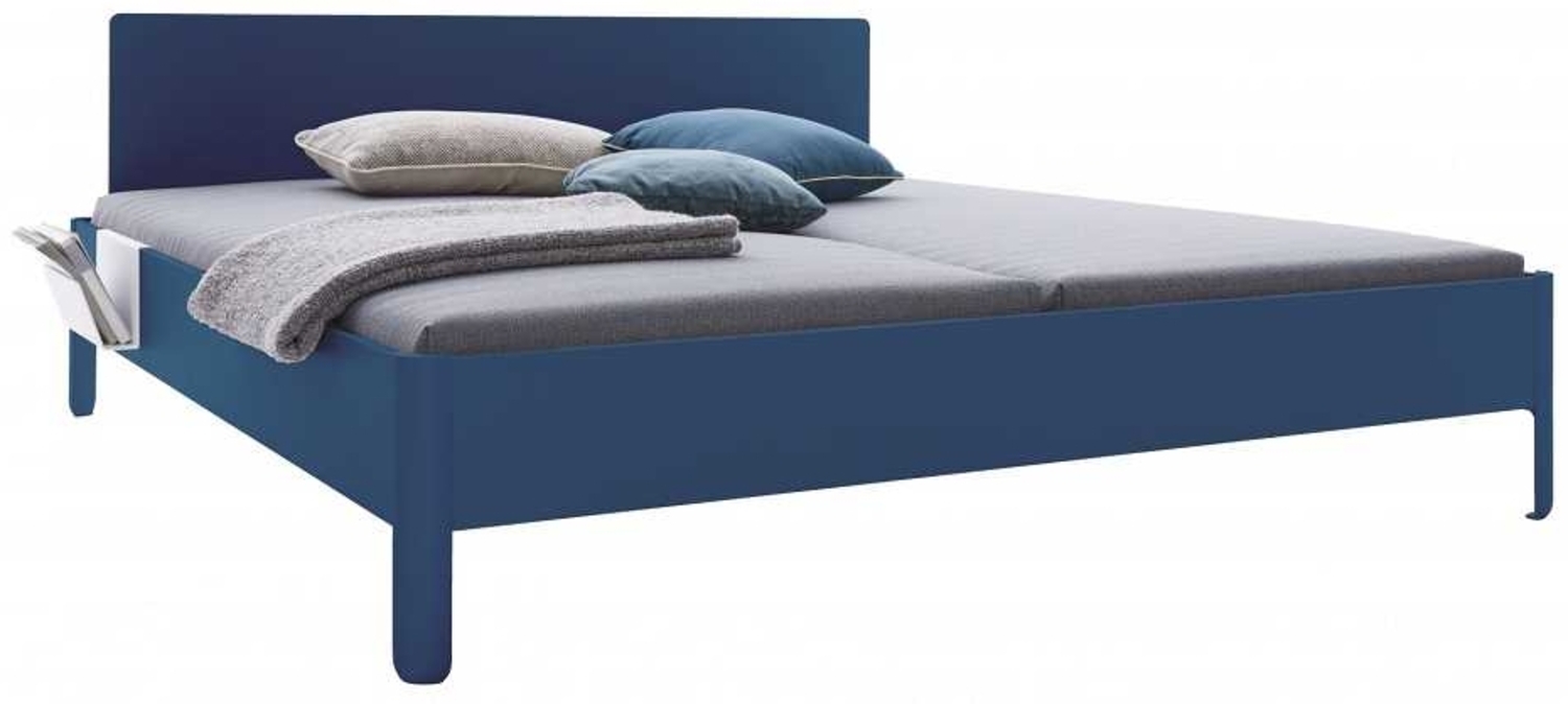 NAIT Doppelbett farbig lackiert Kapitänsblau 160 x 220cm Mit Kopfteil Bild 1