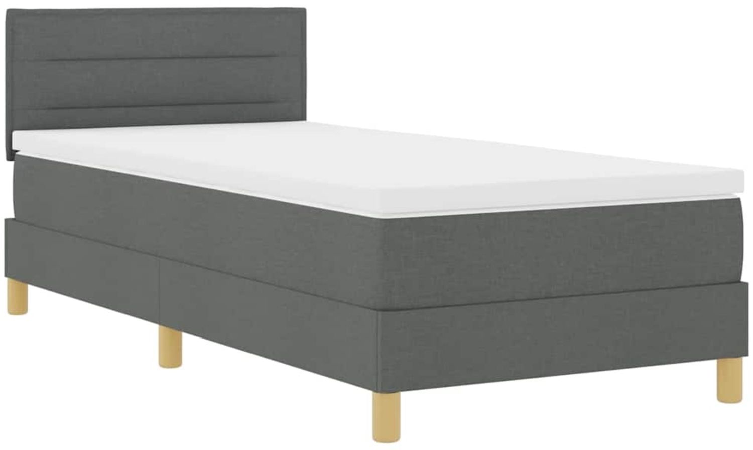 vidaXL Boxspringbett mit Matratze Dunkelgrau 90 x 190 cm Stoff 3338805 Bild 1