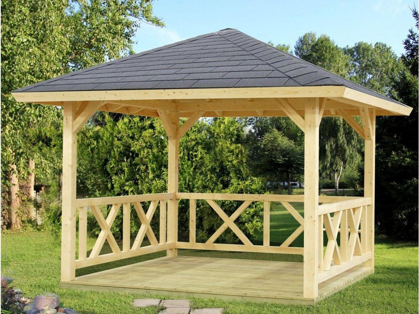 Palmako Holz-Pavillon Betty ohne Fußboden 300x300 cm Holzpavillon Bild 1