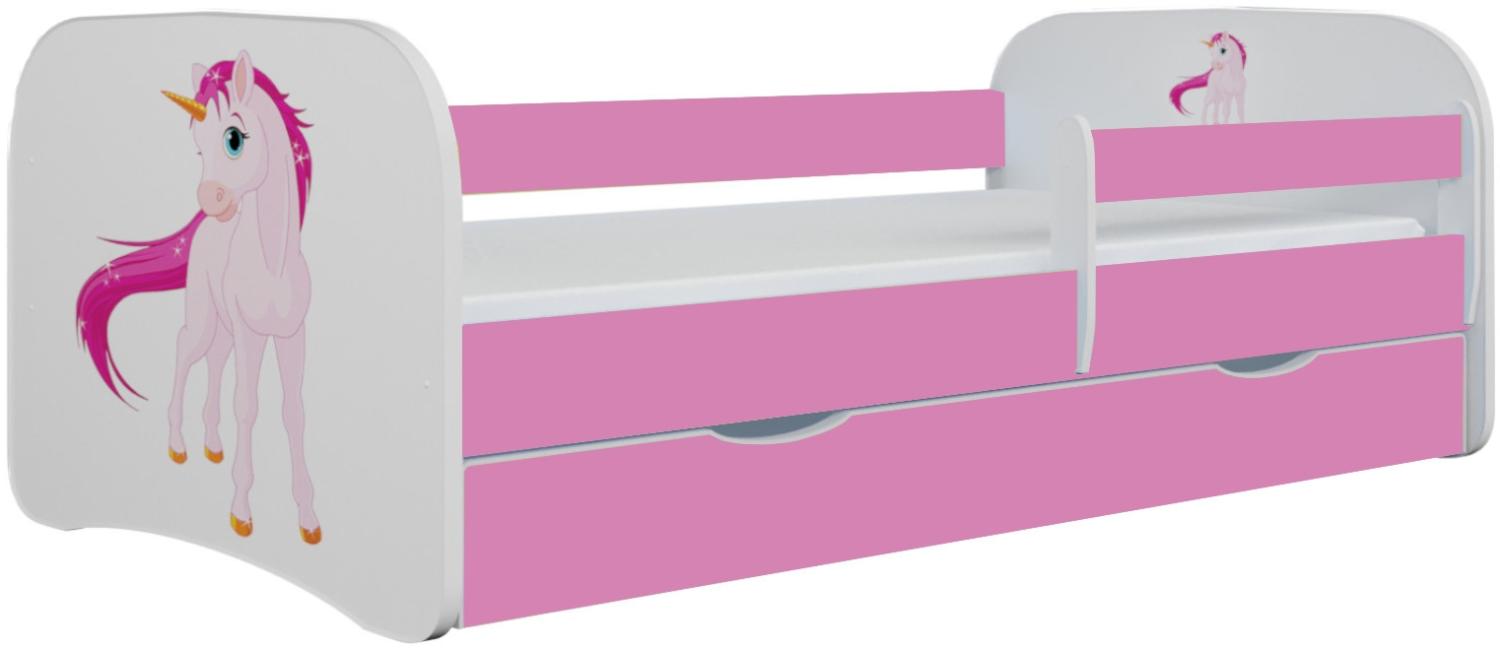 Kinderbett Jona inkl. Rollrost + Matratze + Bettschublade 70*140 cm Rosa Bild 1
