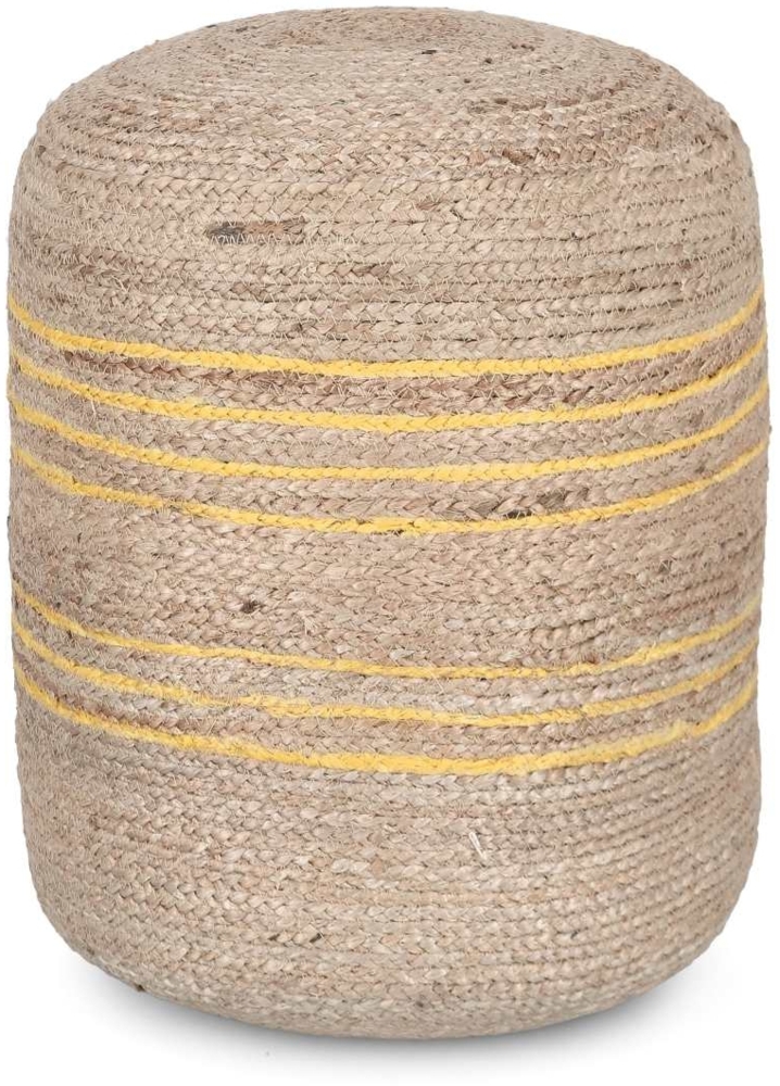 Pouf Ankit aus Jute, Gelb, 45x45x50 cm Bild 1