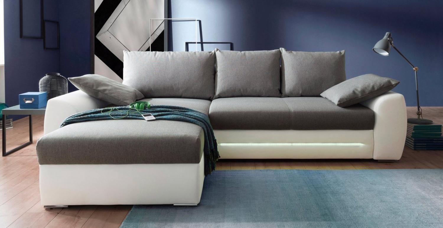 Jockenhöfer Gruppe Ecksofa Basel L-Form, inklusive LED-Beleuchtung, mit Bettfunktion und Bettkasten Bild 1