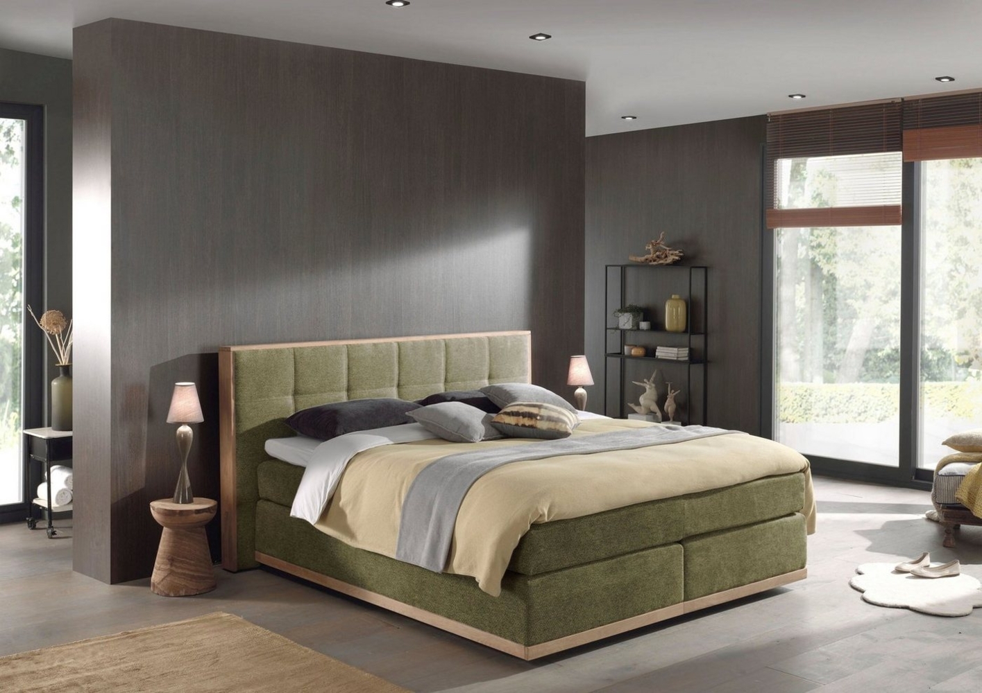 Places of Style Boxspringbett Vinton, aus massiver Eiche, verschiedene Härtegrade (auch H4) Bild 1