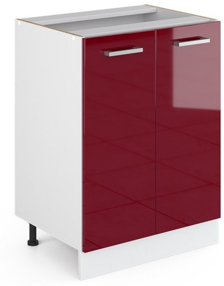 Vicco Küchenschrank R-Line Hängeschrank Unterschrank Küchenzeile Küchenunterschrank Arbeitsplatte, Möbel verfügbar in 6 Dekoren (Bordeaux ohne Arbeitsplatte, Unterschrank 60 cm) Bild 1