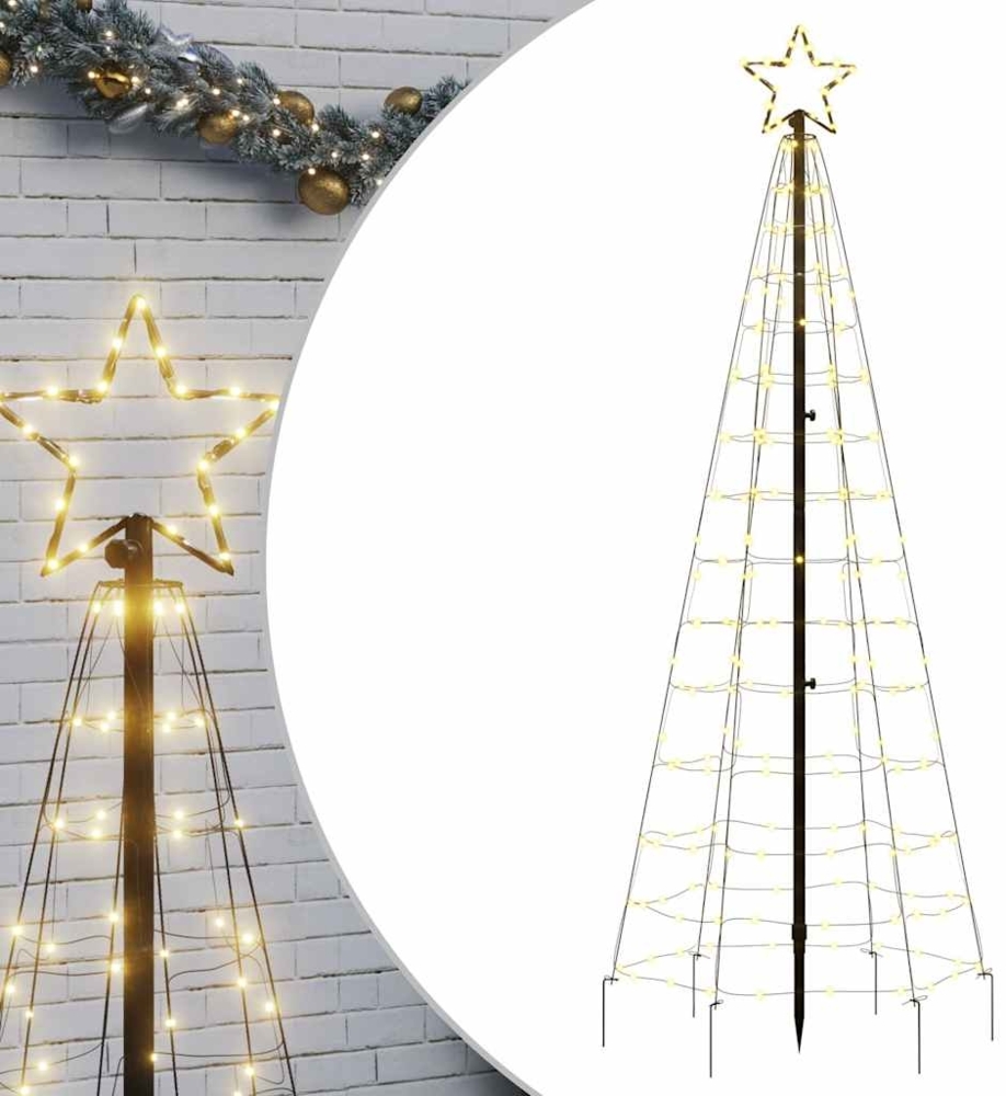 vidaXL LED-Weihnachtsbaum mit Erdspießen 220 LEDs Warmweiß 180 cm 358100 Bild 1