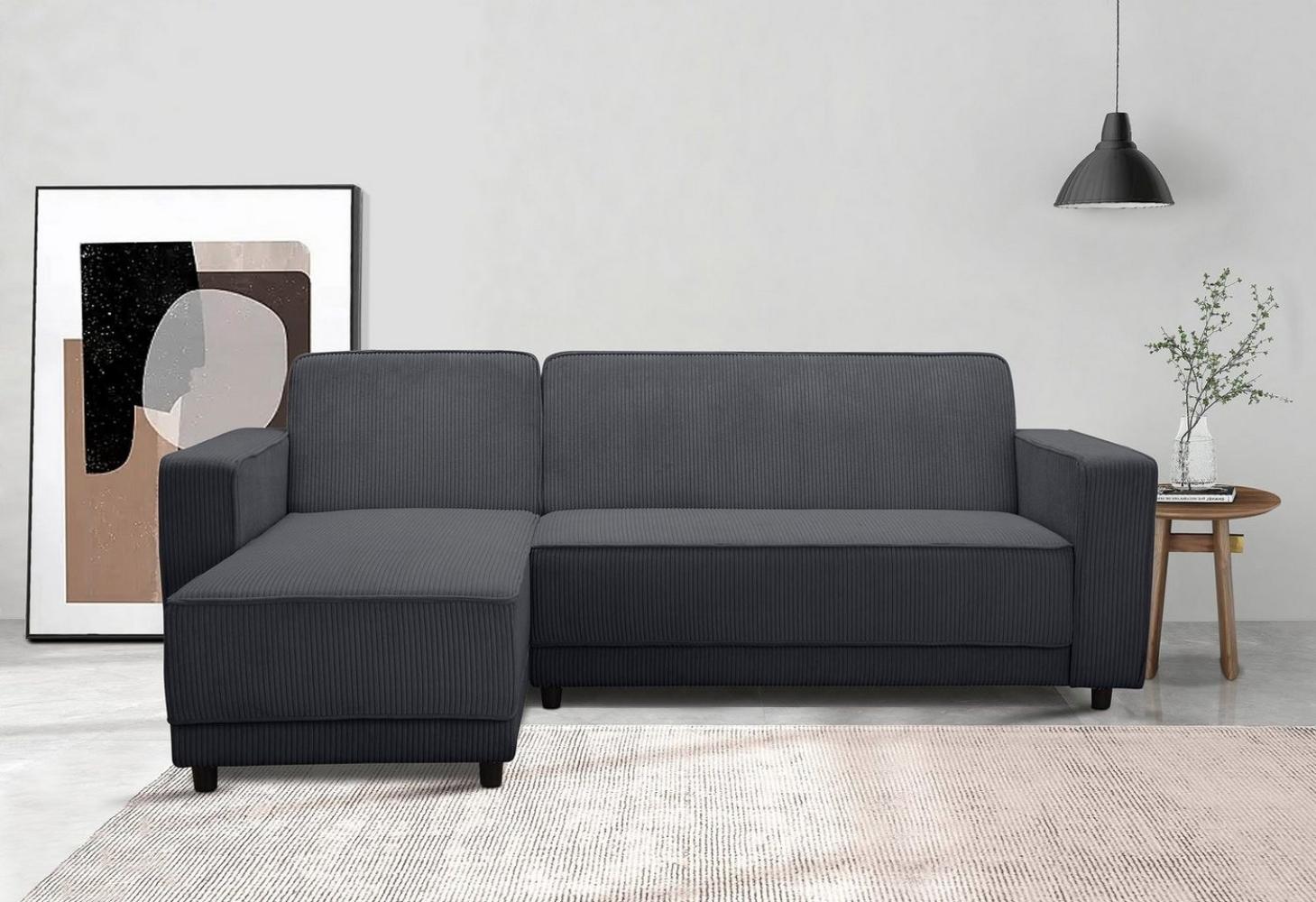 Dorel Home Ecksofa Allie Schlafsofa 230 cm mit Relaxfunktion in der Rückenlehne, Schlaffunktion (108/194,5cm), trendiger Cord o. pflegeleichter Velours Bild 1