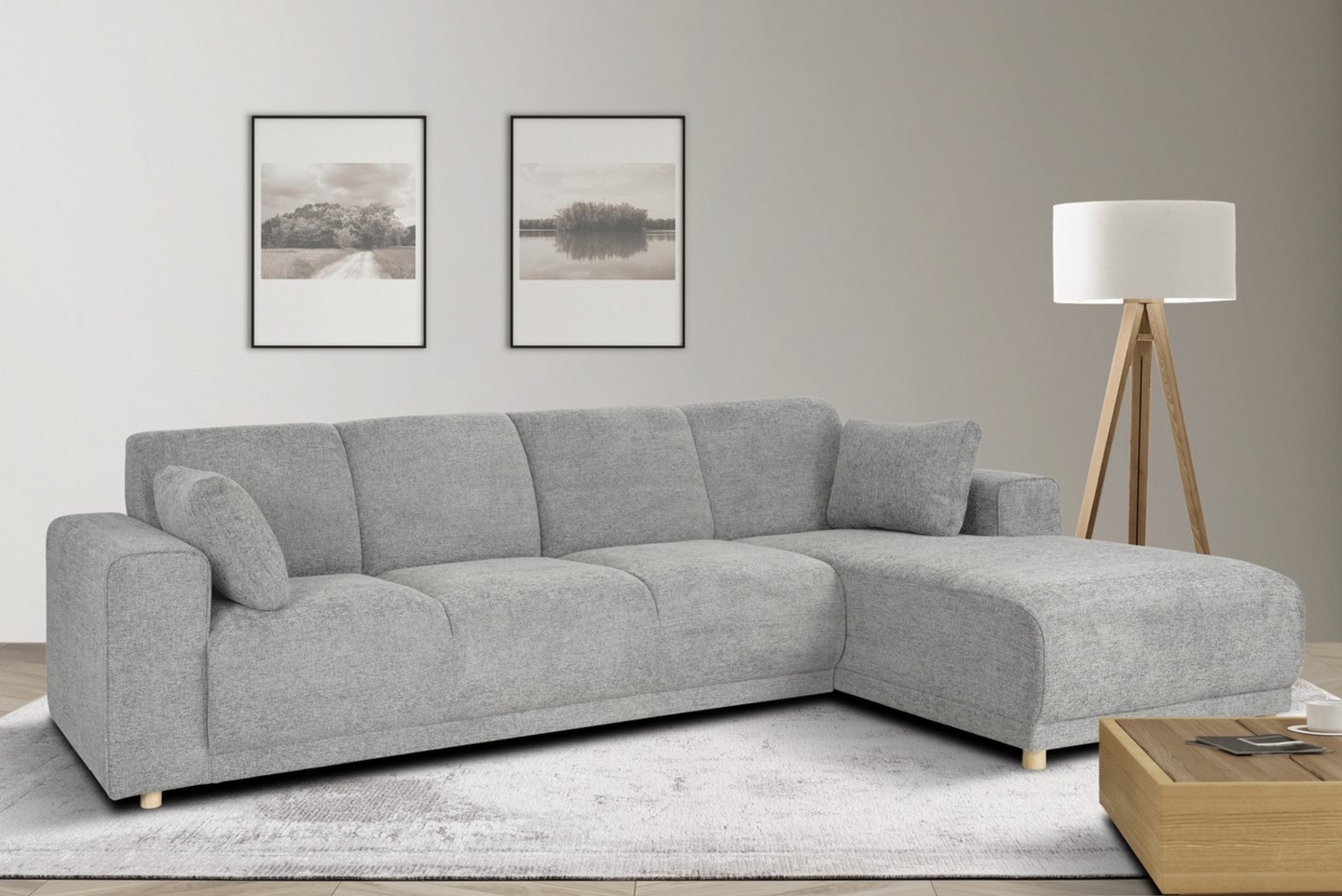 Home affaire Ecksofa LEMPS wahlweise Recamiere links oder rechts L-Form, incl. Zierkissen, Stellmaße 297x162 cm Bild 1