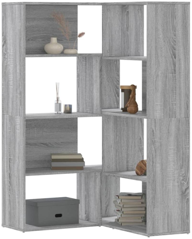 vidaXL Eck-Bücherregal 4 Etagen Grau Sonoma 85x85x140 cm Holzwerkstoff 3307815 Bild 1