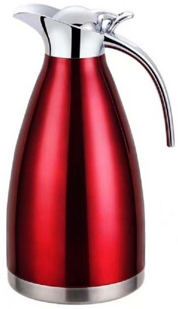 Thermoskanne 2L Isolierkanne Teekanne Thermosflasche Kaffeekanne Rot Bild 1