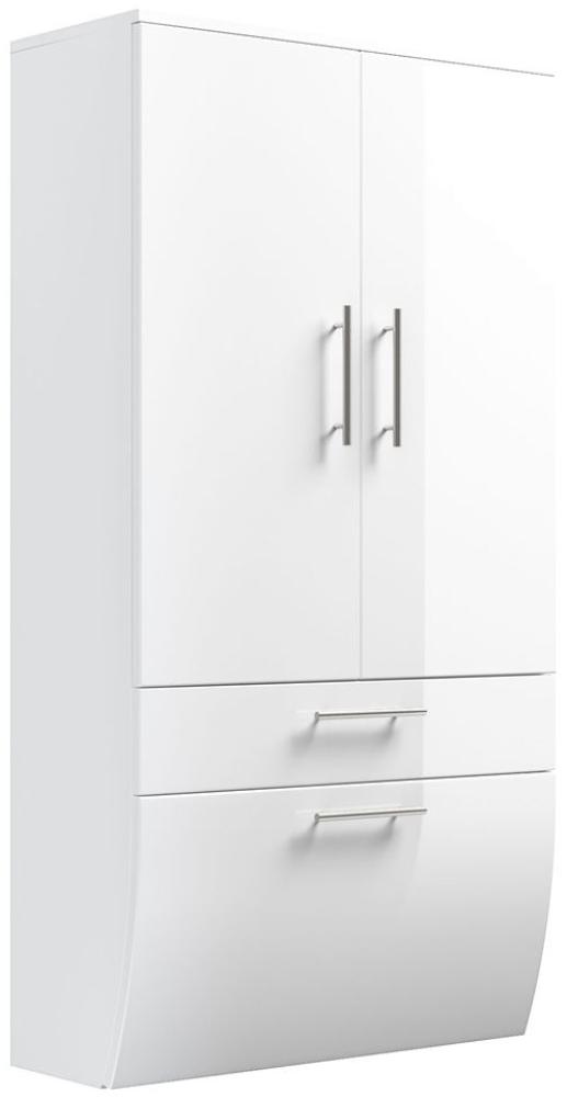 Hochschrank 70cm Hochglanz weiß TALONA-02, B x H x T ca. : 70 x 134,5 x 30 cm Bild 1