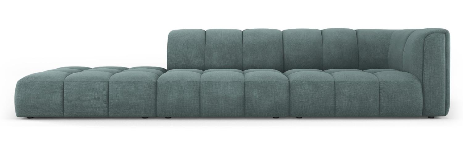 Micadoni Modulares Sofa Serena 4-Sitzer offene Seite Links Strukturierter Stoff Meergrün Bild 1