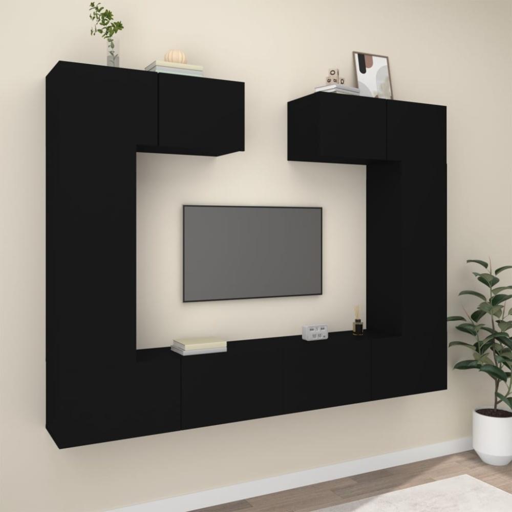 vidaXL 6-tlg. TV-Schrank-Set Schwarz Holzwerkstoff 3114463 Bild 1