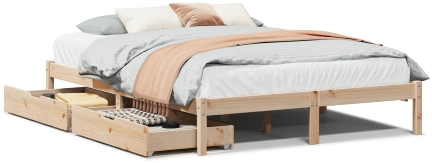 vidaXL Massivholzbett ohne Matratze 120x190 cm Kiefernholz 3301424 Bild 1