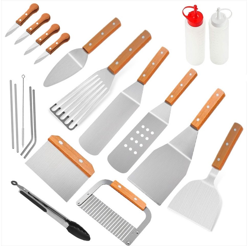 KEENZO Grillbesteck-Set 20-teilig Grillspachtel Set Werkzeugset Profi BBQ Zubehör Grillwender, (20 tlg) Bild 1