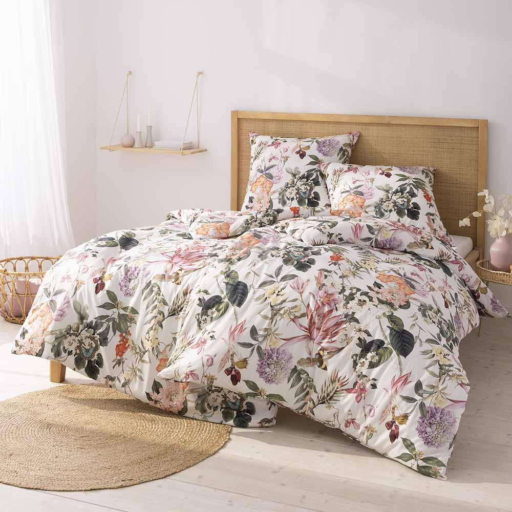 Estella Mako-Batist Bettwäsche 155x220 Fiore Feigen Blüten Schmetterling 2224-985 Bild 1