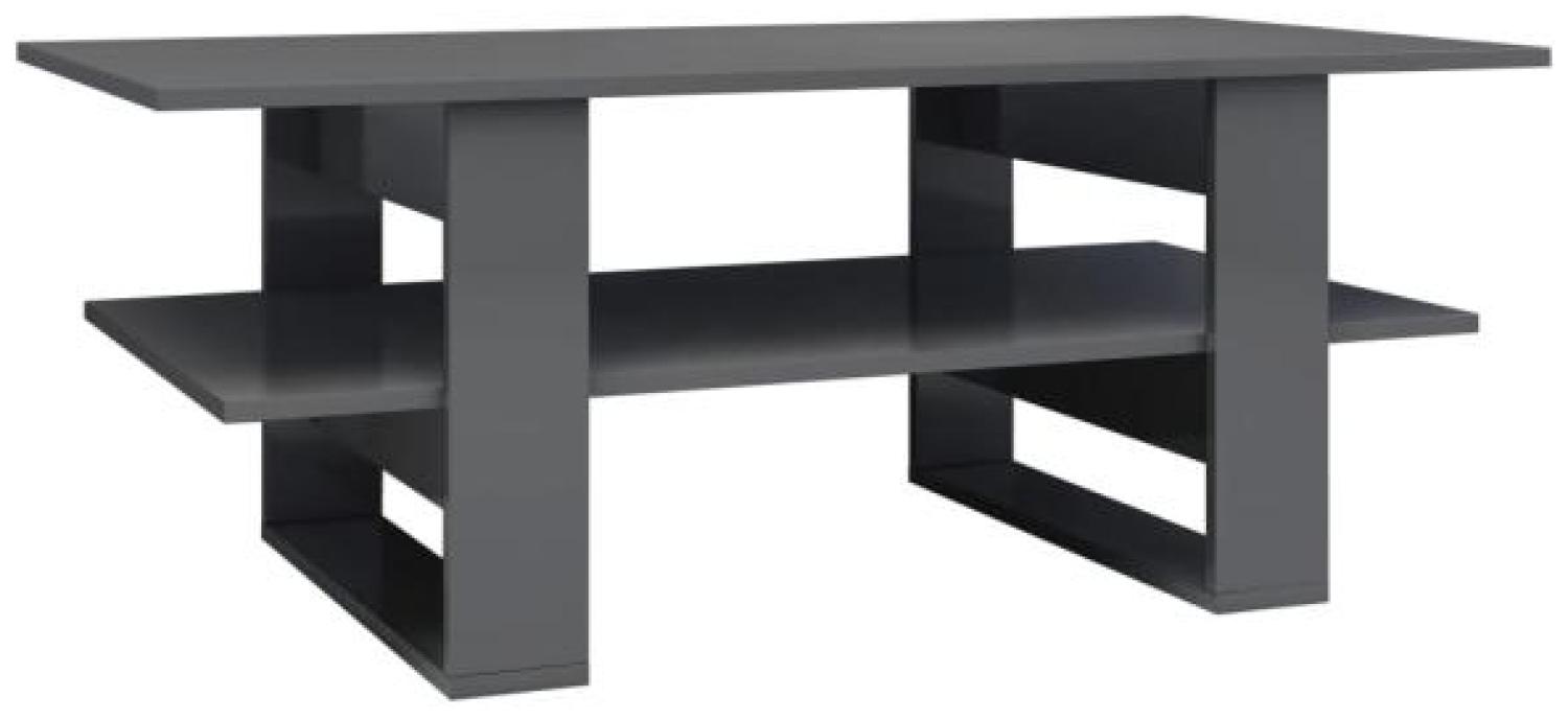 vidaXL Couchtisch, Spanplatte Hochglanz-Grau, 110 x 55 x 42 cm Bild 1