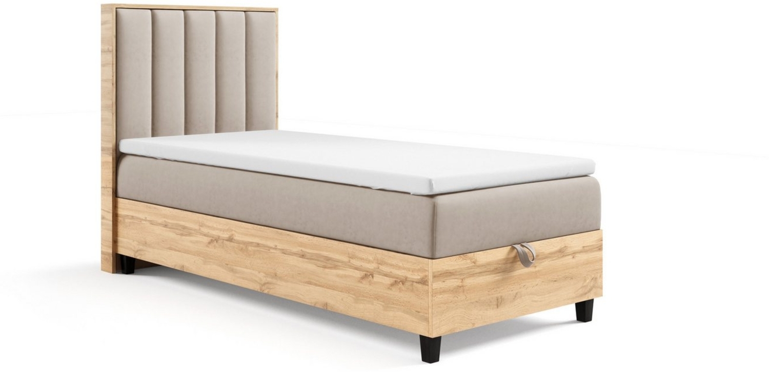 Best for Home Boxspringbett mit Bettkasten Trinity K-10 PLATE SINGLE inkl inkl. 7 cm Topper (70x200 80x200 90x200 100x200 cm), Verschiedene Liefermöglichkeiten, TOP Preis-Leistungs-Verhältnis Bild 1