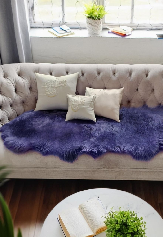 Lammfell Läufer 2 Felle zusammengenäht Lavendel Bild 1