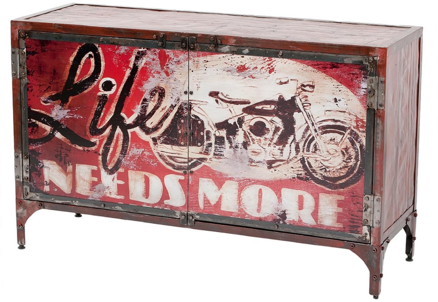 Kommode LOGAM-LIFE L120cm recyceltes Metall Bunt Board Sideboard Retro Vintage Bild 1