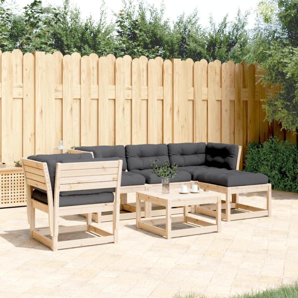 vidaXL 5-tlg. Garten-Lounge-Set mit Kissen Massivholz Kiefer 3216920 Bild 1