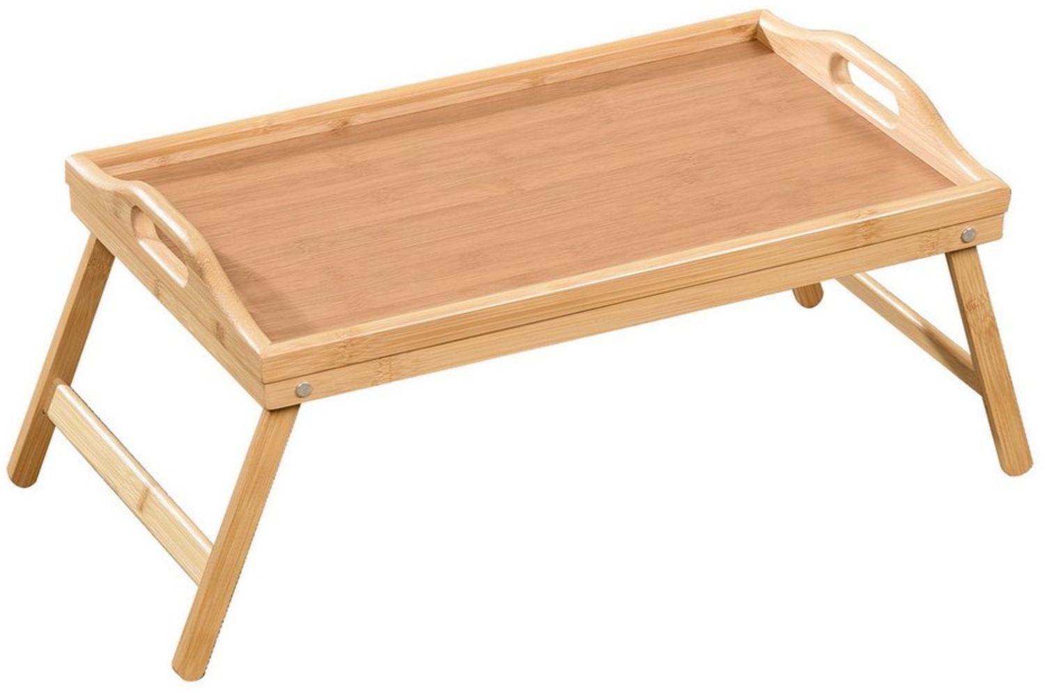 Kubus Tabletttisch Serviertablett aus Bambus mit klappbaren Füßen Cedar, Robust und umweltfreundlich Bild 1