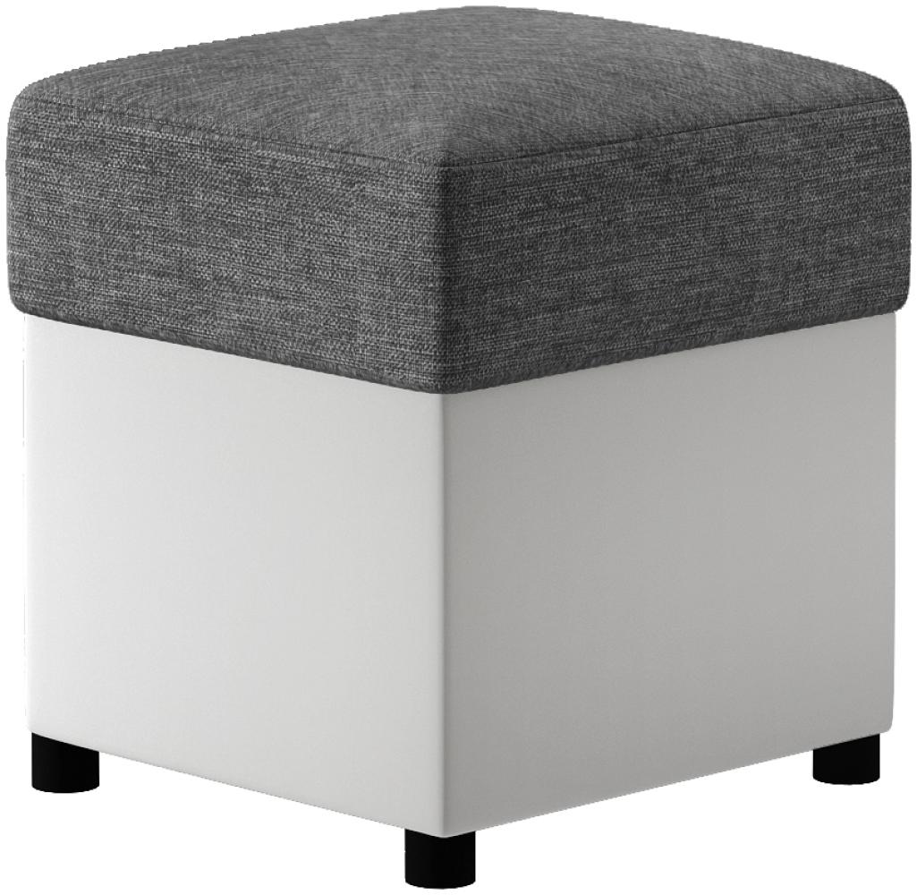 Pouf R1, Fußhocker, Dunkelgrau Bild 1