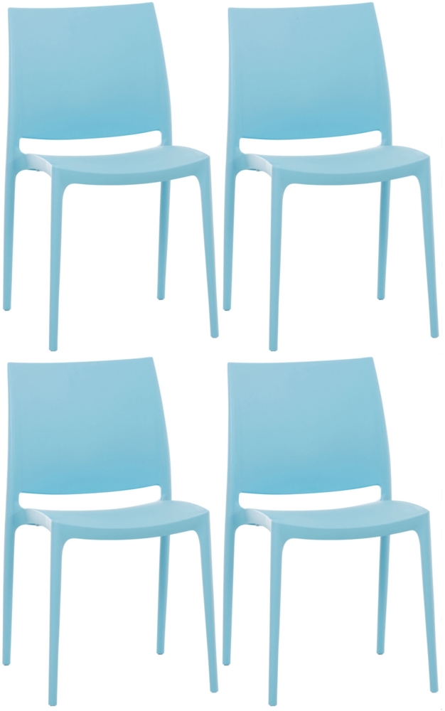 CLP 4er Set Stapelstühle Maya bis zu 130 kg belastbar,hellblau Bild 1