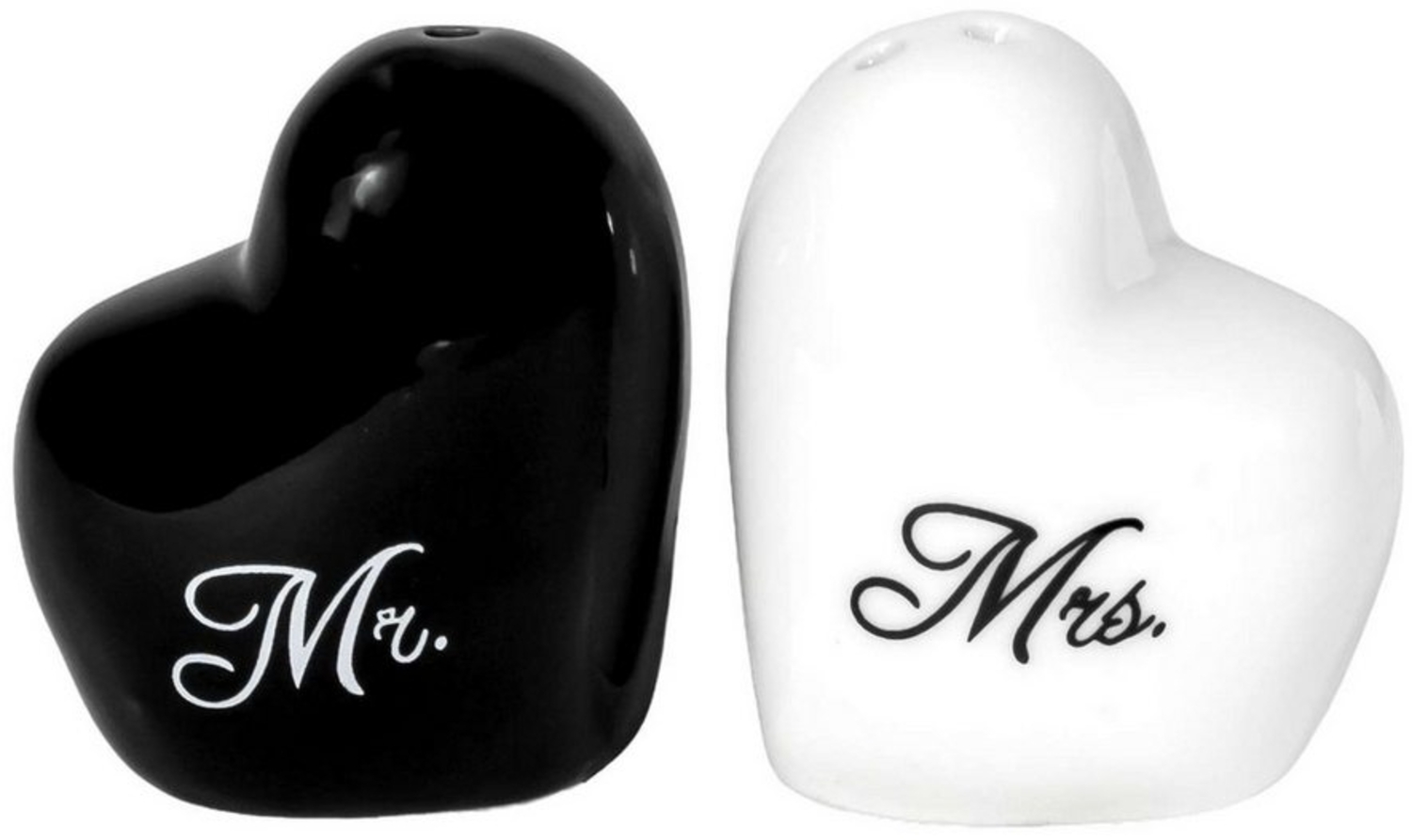 Intirilife Salz- / Pfefferstreuer, (Set, 2-tlg), Salz- und Pfefferstreuer Herzform mit Mr & Mrs Aufschrift 5x3.5x5.5cm Bild 1
