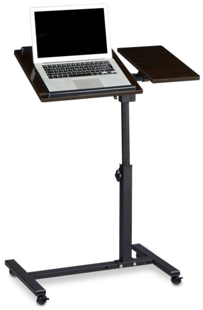 Relaxdays Laptoptisch mit Ablage für Maus, höhenverstellbar, Holz, Schwarz, 95 x 60 x 40 cm Bild 1