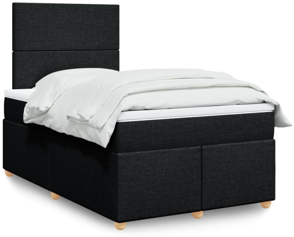 vidaXL Boxspringbett mit Matratze Schwarz 120x190 cm Stoff 3293514 Bild 1