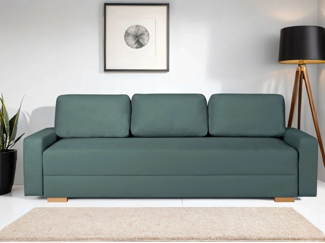 INOSIGN 3-Sitzer SHERIDIAN Schlafsofa mit Bettkasten, in Feincord & Velvet, mit Wellenunterfederung, moderne Bezüge, B/H/T 225/94/80 Bild 1